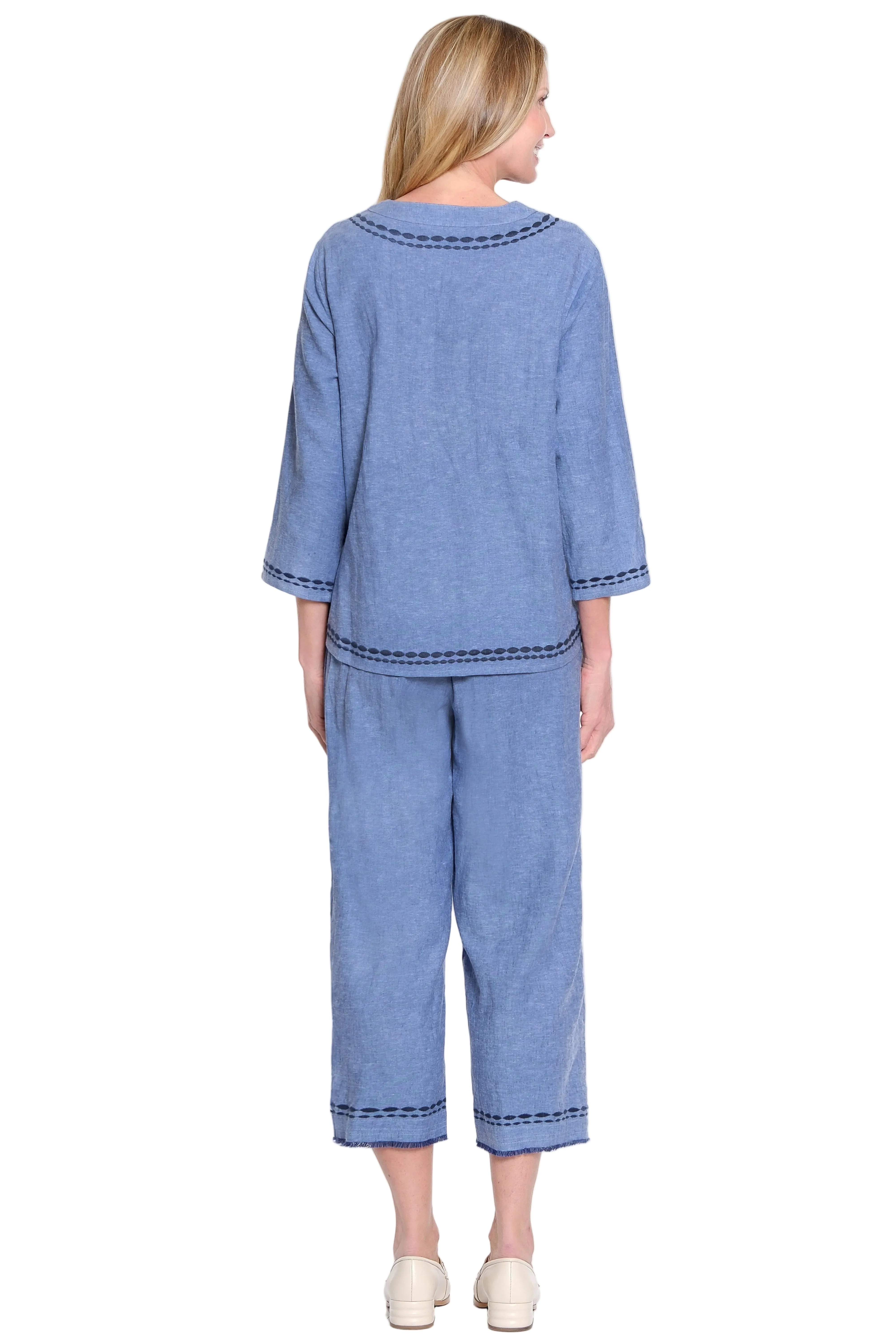 Ali Miles Pull-on Pant with Embroidery Details(A16302PMM) (Midnight Denim) - Image 2