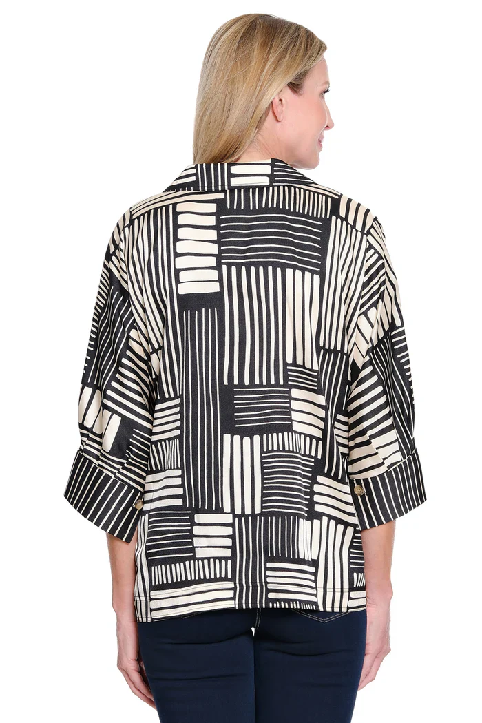 Ali Miles Woven Modern Print Pop Over Tunic - Image 2