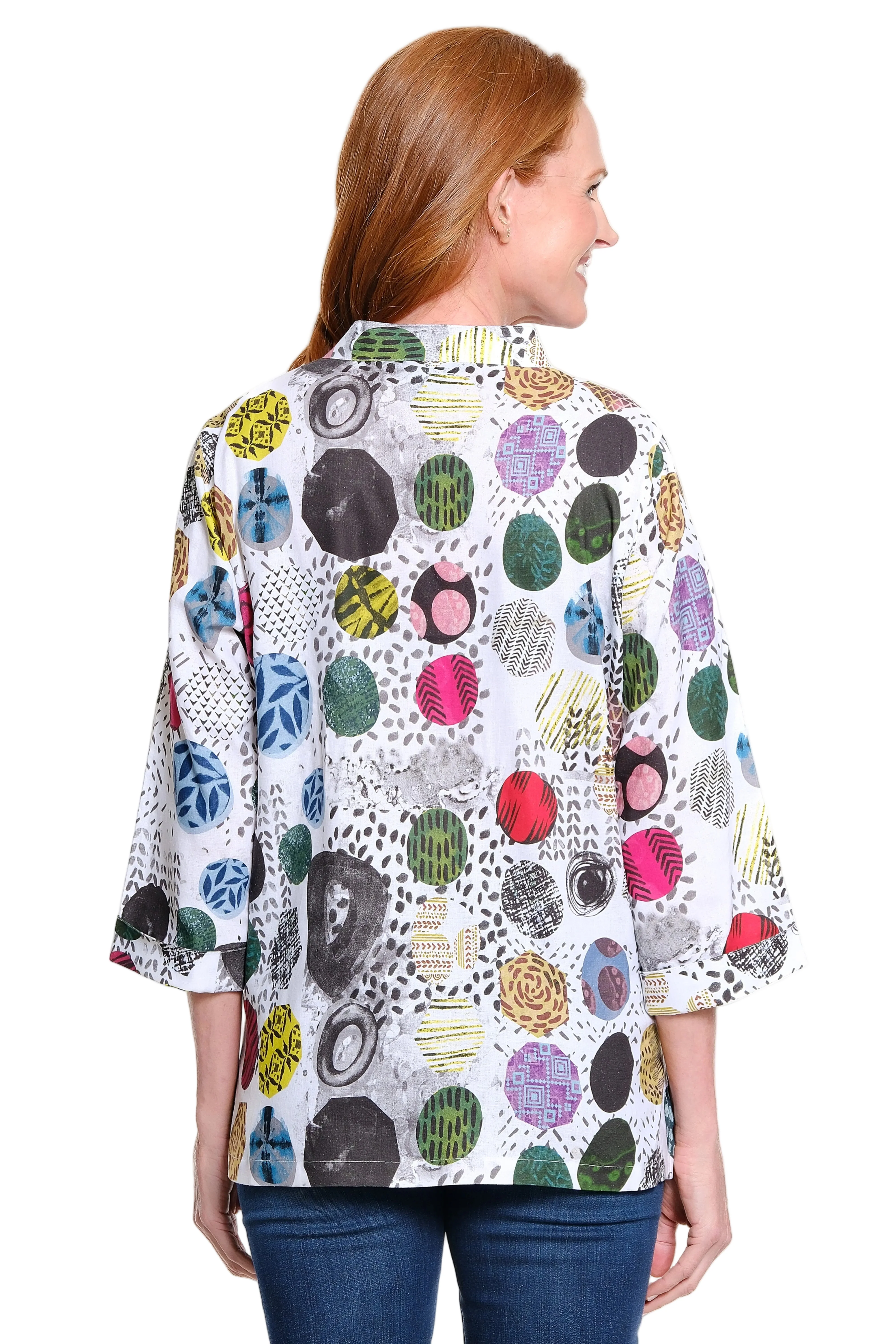 Ali Miles Button front Jacket(A16307JM) (Abstract Multi) - Image 2