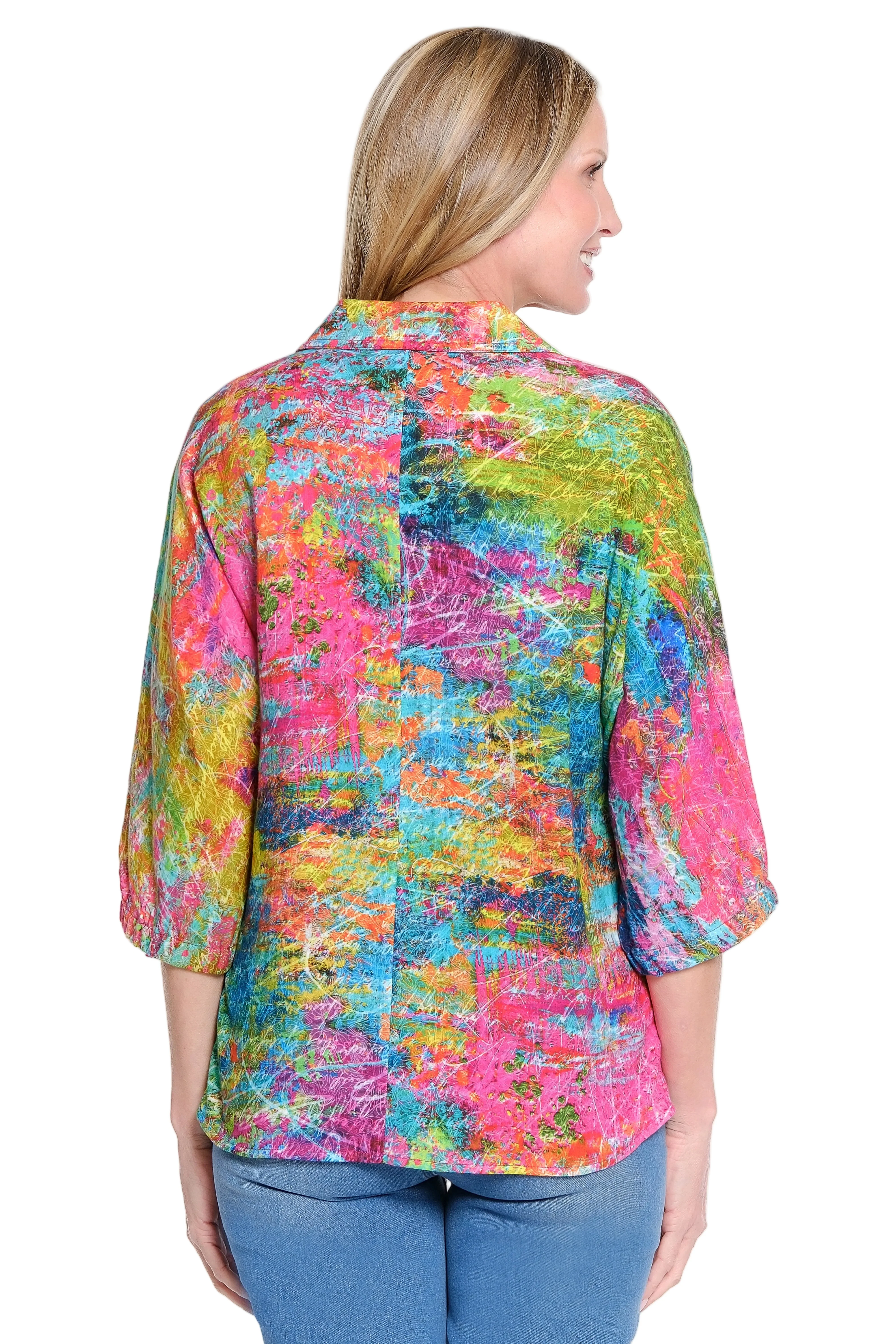 Ali Miles Full Button Tunic(A16317BM) (Abstract Multi) - Image 2