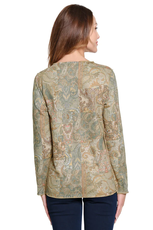 Ali Miles Reversible Alpha Print Floral Knit Tunic - Image 3