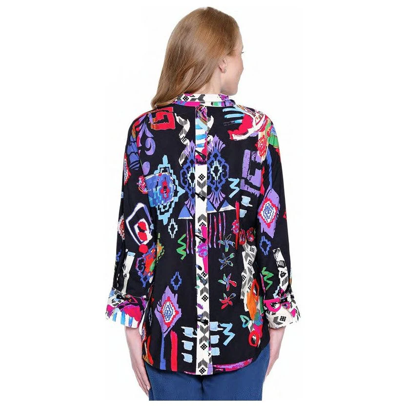 Ali Miles Woven Abstract Print Shirt (A35826BM) - Image 2