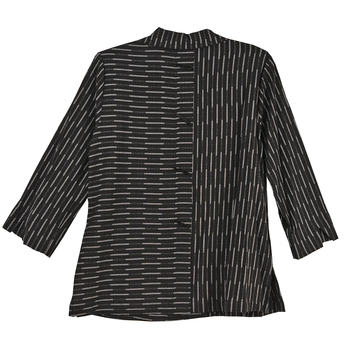 Ali Miles Woven Grey Button Front Tunic Jacket - Image 3