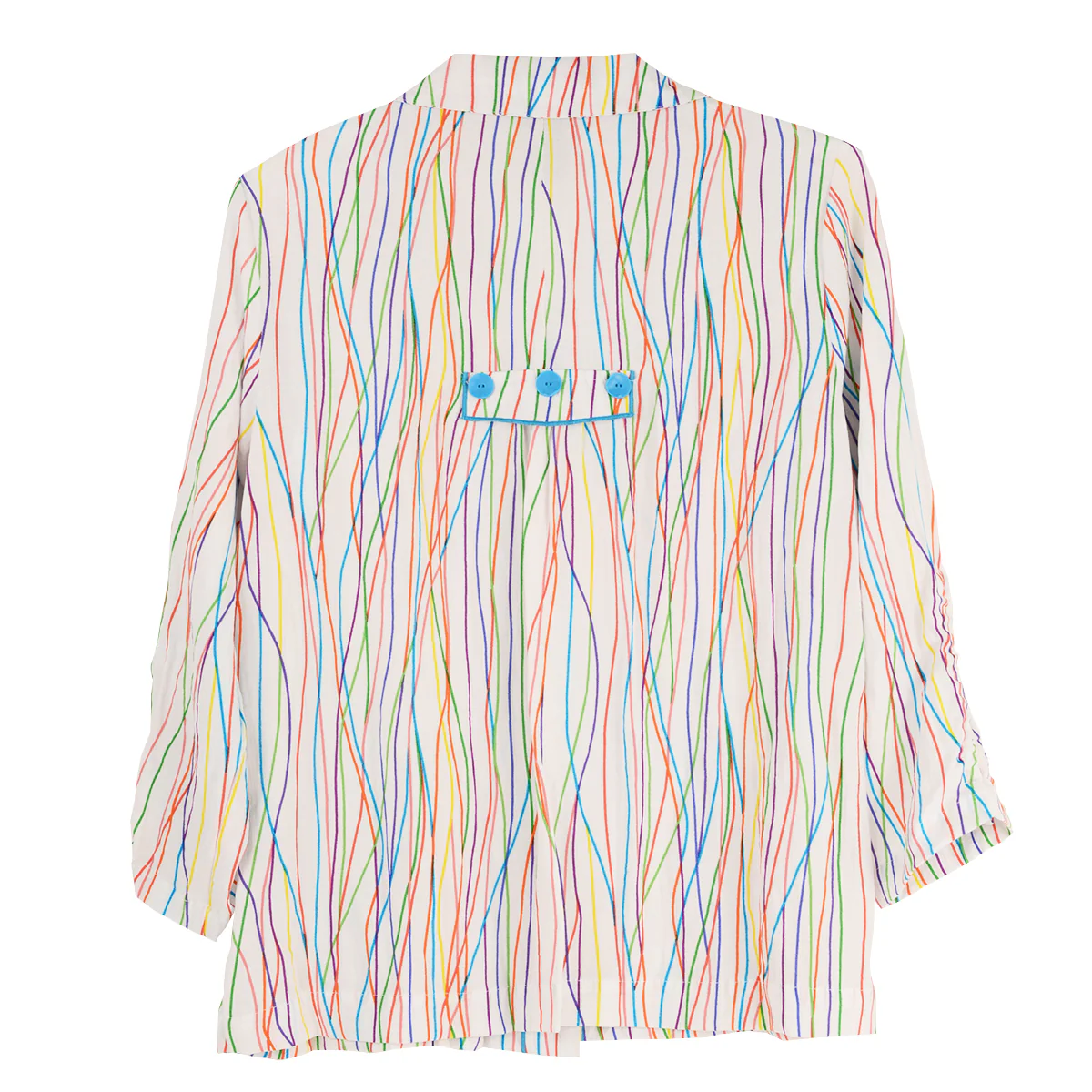 Ali Miles Woven Full  Button Front Point Collar Tunic (WHT/MULTI) - Image 2