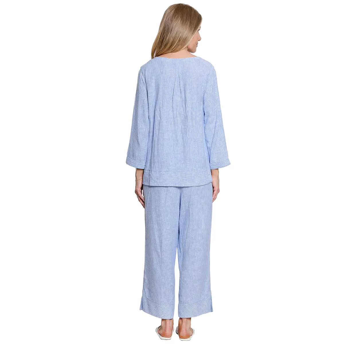 Ali Miles Woven Yarn Dye Stripe Pull-On Pant (A26431PM)(CLRBLU) - Image 2