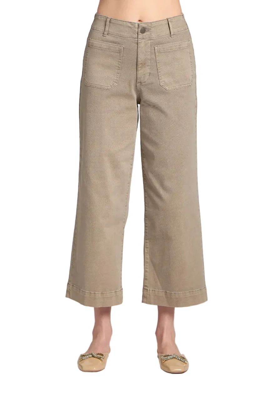 APNY Cropped Wide Leg Mocha Jeans (B168) (Mocha)