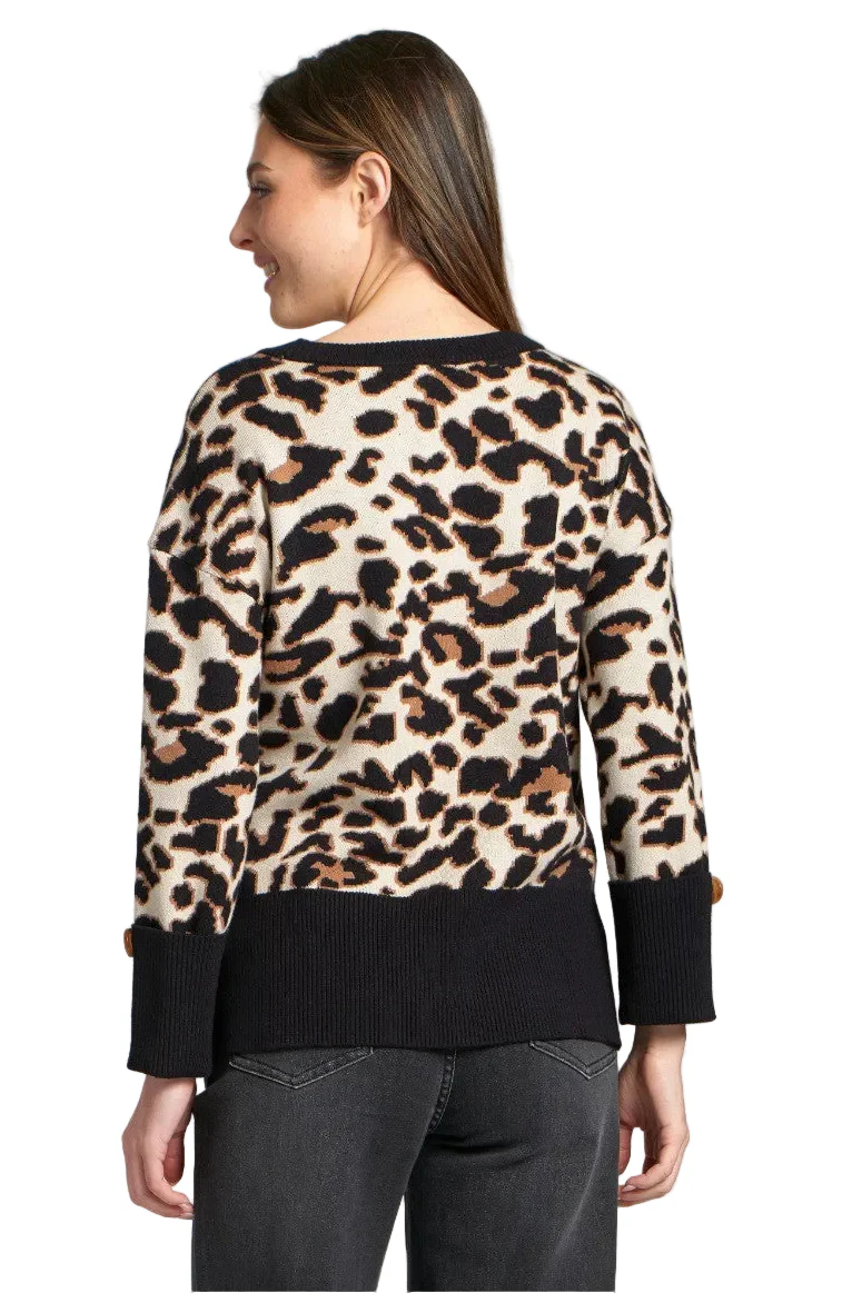 APNY Latte Multi Animal Print Pullover Sweater - Image 2