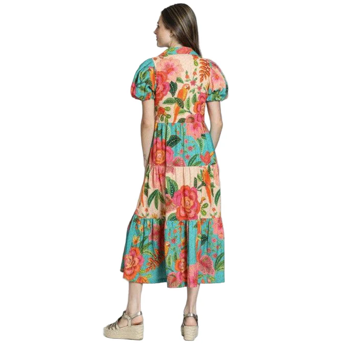 APNY Mixed Floral Print Tiered Long Dress - Image 2