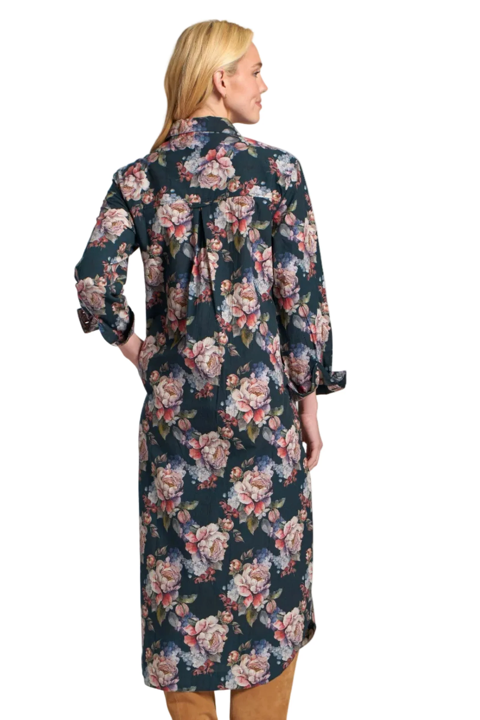 APNY Navy Floral Print Midi Dress (T38P/C-096D/CT) - Image 2