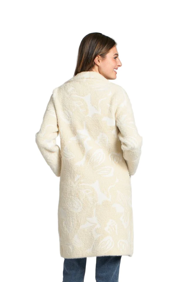 APNY Neutral Tone on Tone Print Cozy Long Cardigan Coat - Image 2