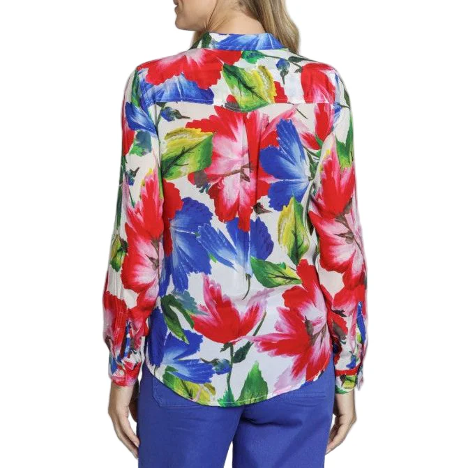 APNY Red Floral Button Front Sleeve Shirt - Image 2