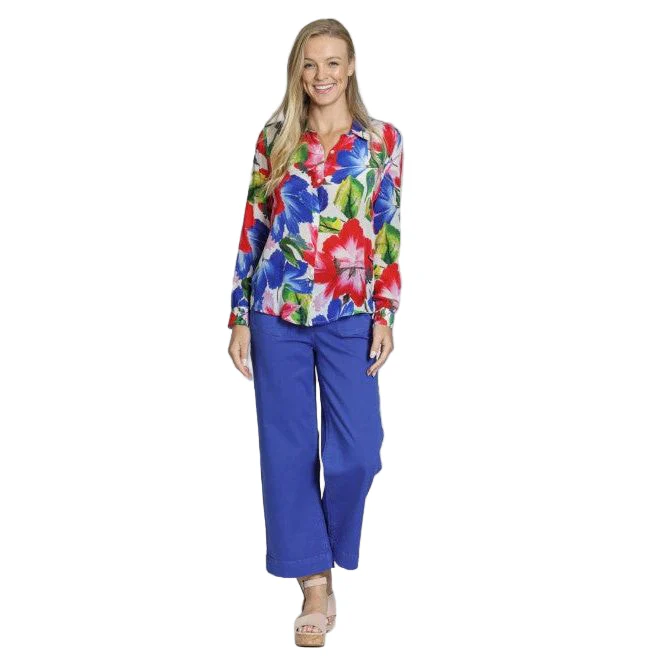 APNY Red Floral Button Front Sleeve Shirt - Image 4