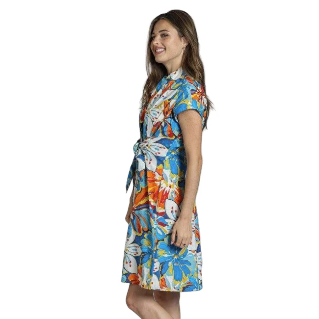 APNY Tropical Floral Shirt Dress - Image 3