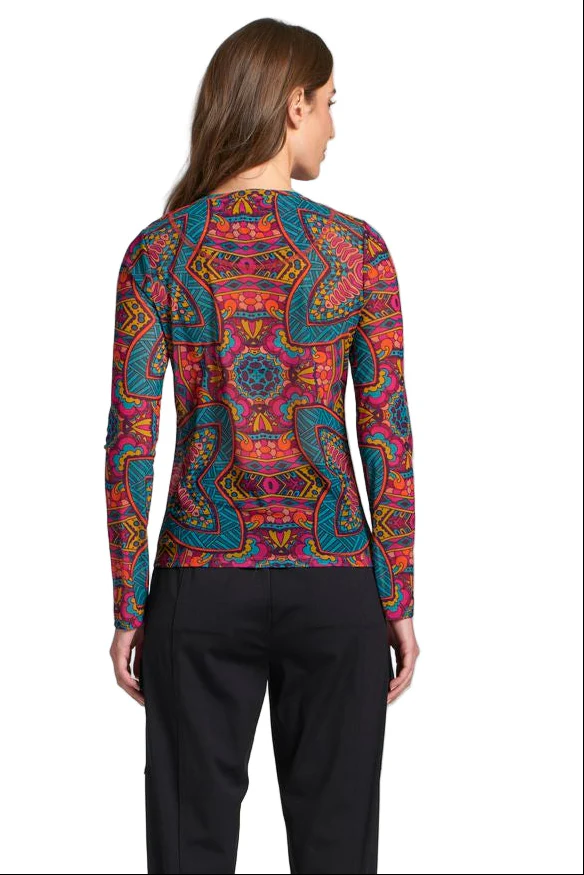APNY Turquoise Print Mesh Pullover Shirt - Image 2