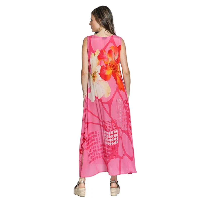 APNY Sleeveless Pink Floral Long Dress - Image 2