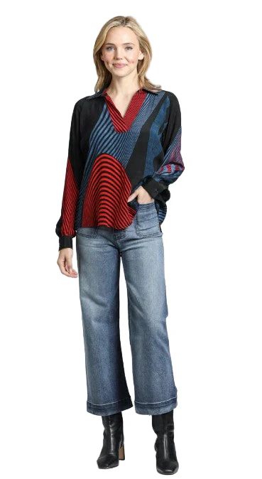 APNY Wide Leg Patch Pocket Crop Jeans (B168) (Indigo) - Image 4