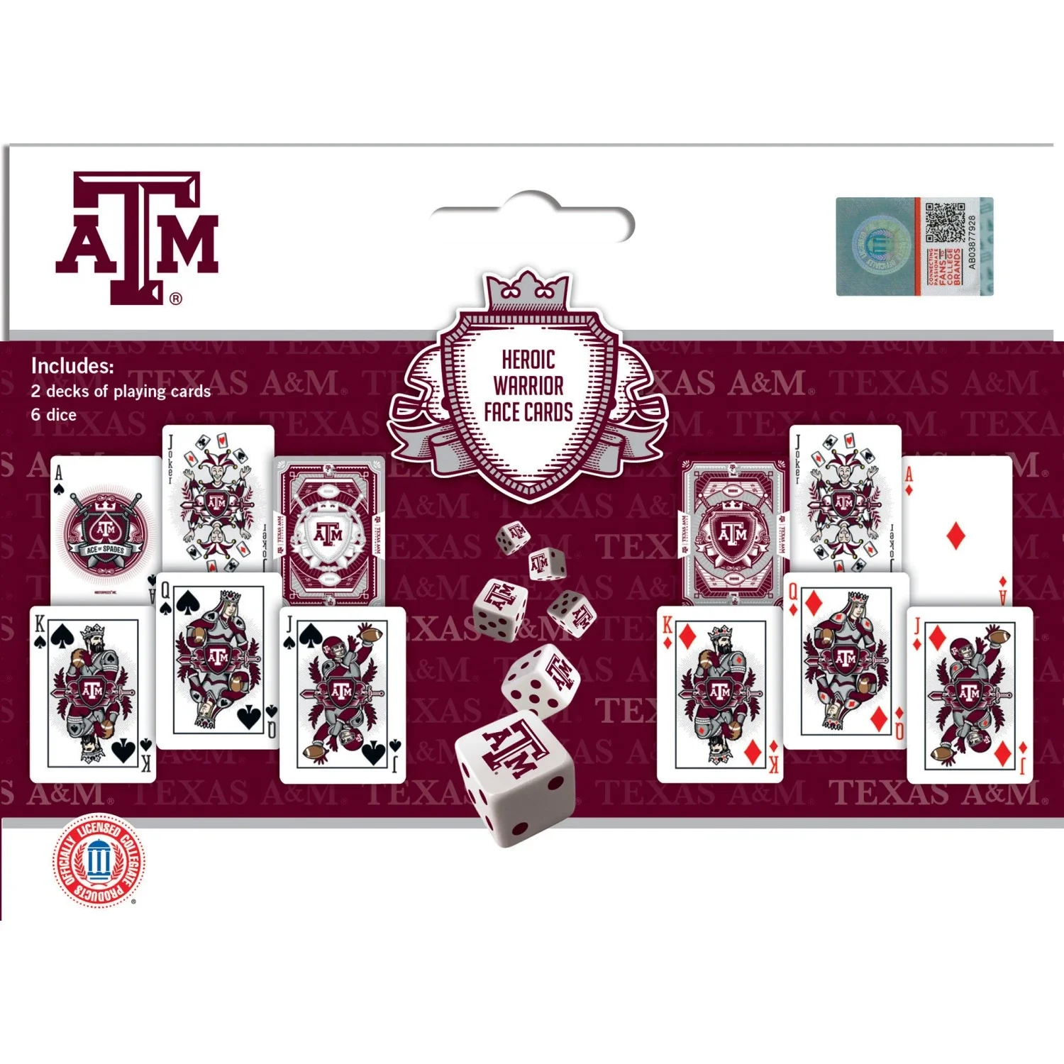Texas A&M 2-Pack Playing Cards & Dice Set (TAM3230) - Image 3