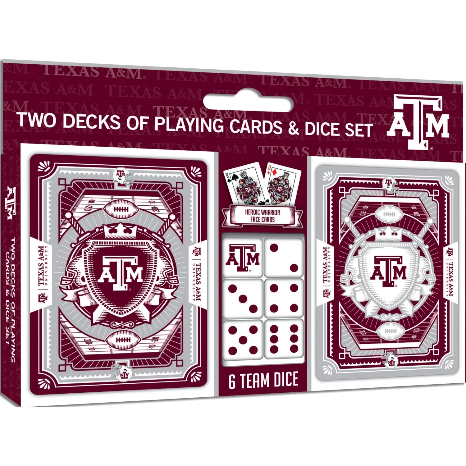 Texas A&M 2-Pack Playing Cards & Dice Set (TAM3230) - Image 4