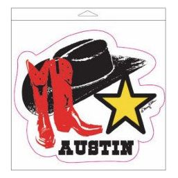 Austin Boots & Cowboy Hat Sticker - Image 2