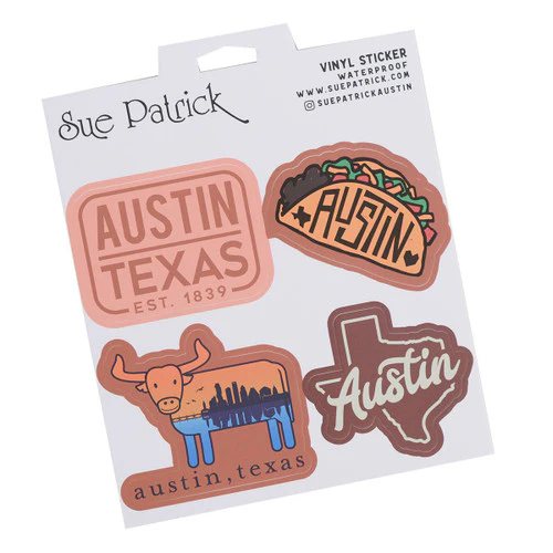 Austin, Texas Vinyl Stickers (Set of 4) - Image 2