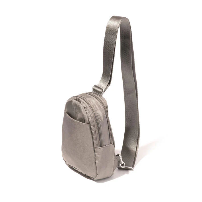 Baggallini Double Zip Mini Sling Sterling Shimmer( ZSL883) - Image 2