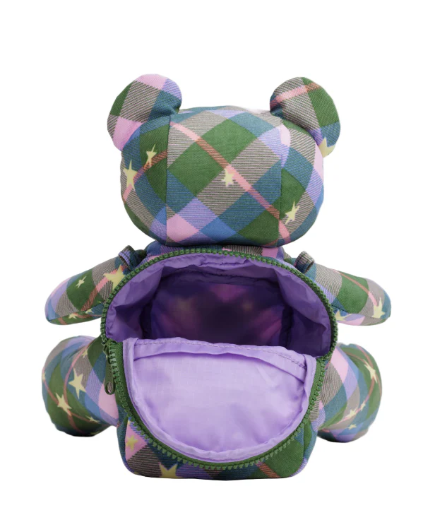 Baggu Bear Bag - Green Star Plaid - Image 3
