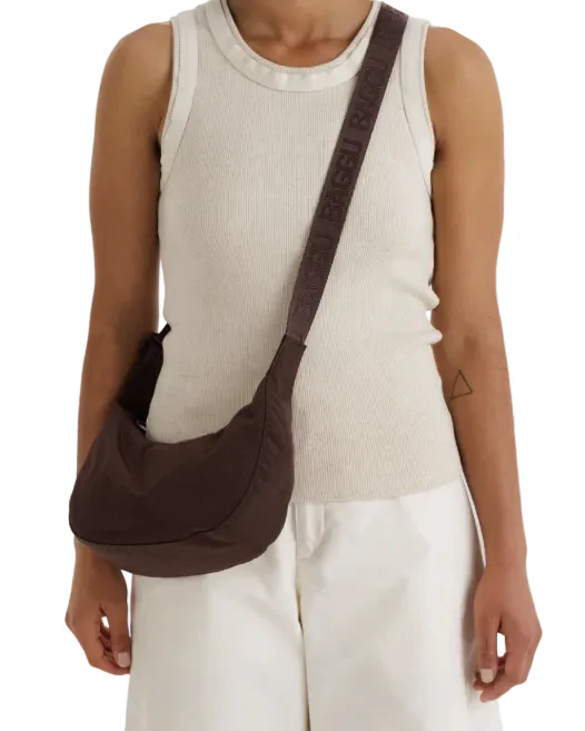 Baggu Small Nylon Crescent Bag - Coffee - Image 2