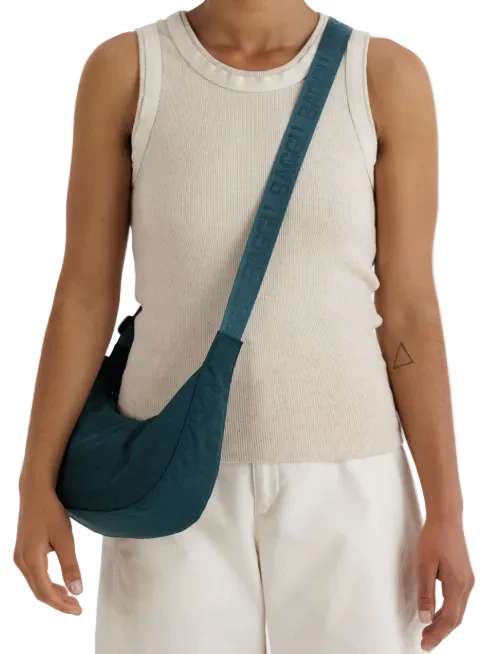 Baggu Small Nylon Crescent Bag - Deep Sea - Image 2