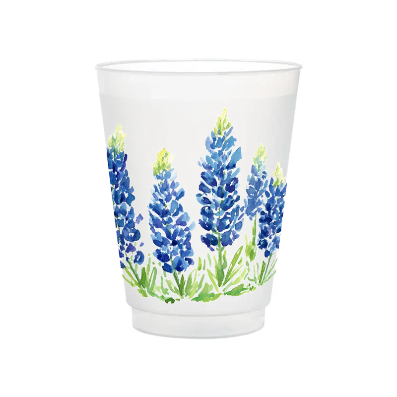 Taylor Paladino Texas Bluebonnet Field Frosted Plastic drink Cups | Set of 6 - Image 2