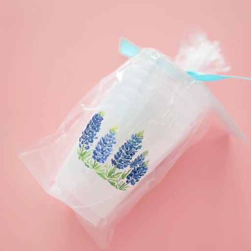 Taylor Paladino Texas Bluebonnet Field Frosted Plastic drink Cups | Set of 6 - Image 3