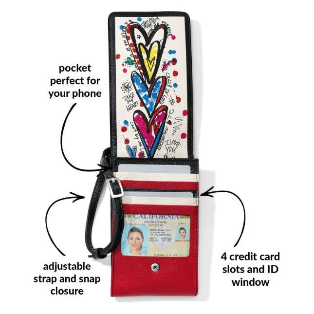 Brighton Art of Love Phone Organizer Crossbody (BLK/MULTI) - Image 3