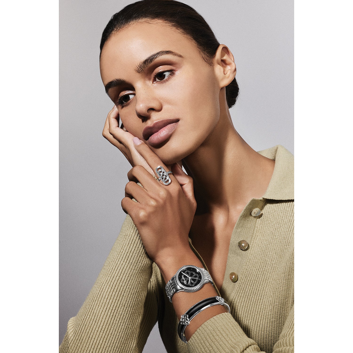 Brighton Ashbourne Watch (SLV/BLK) - Image 2