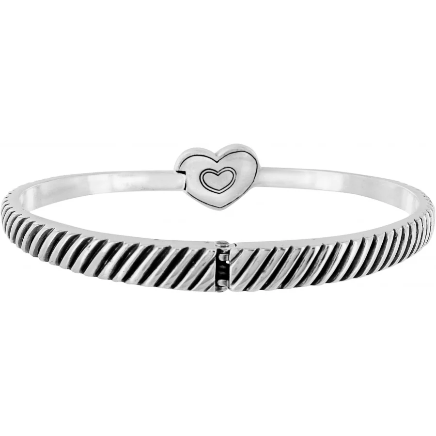 Brighton Celestia Heart Hinged Bangle (SLV) - Image 2