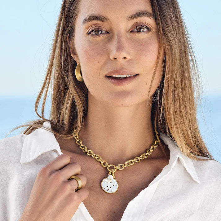 Brighton Del Mar Charm Brushed Gold Necklace