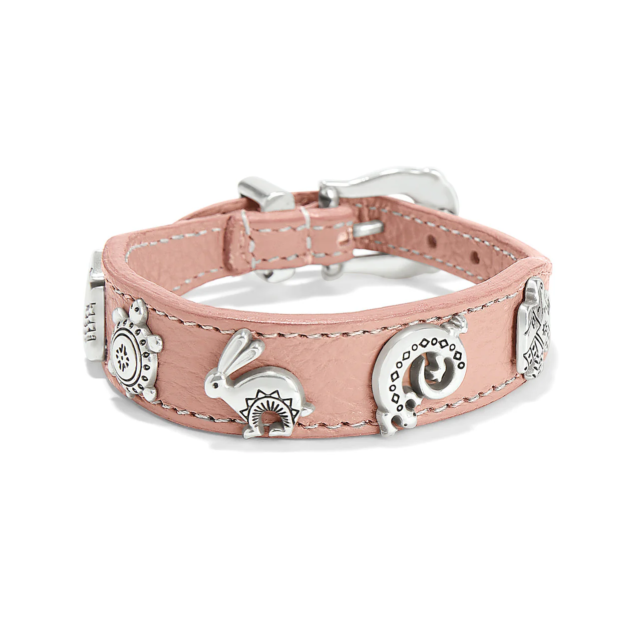 Brighton Desert Friends Pink Sand Leather Bandit Bracelet