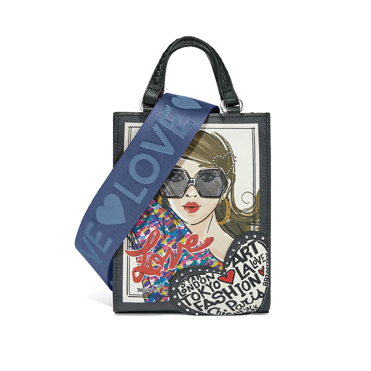 Brighton Fashionista Cover Girl Love Convertible Mini Tote (BLK/MULTI)