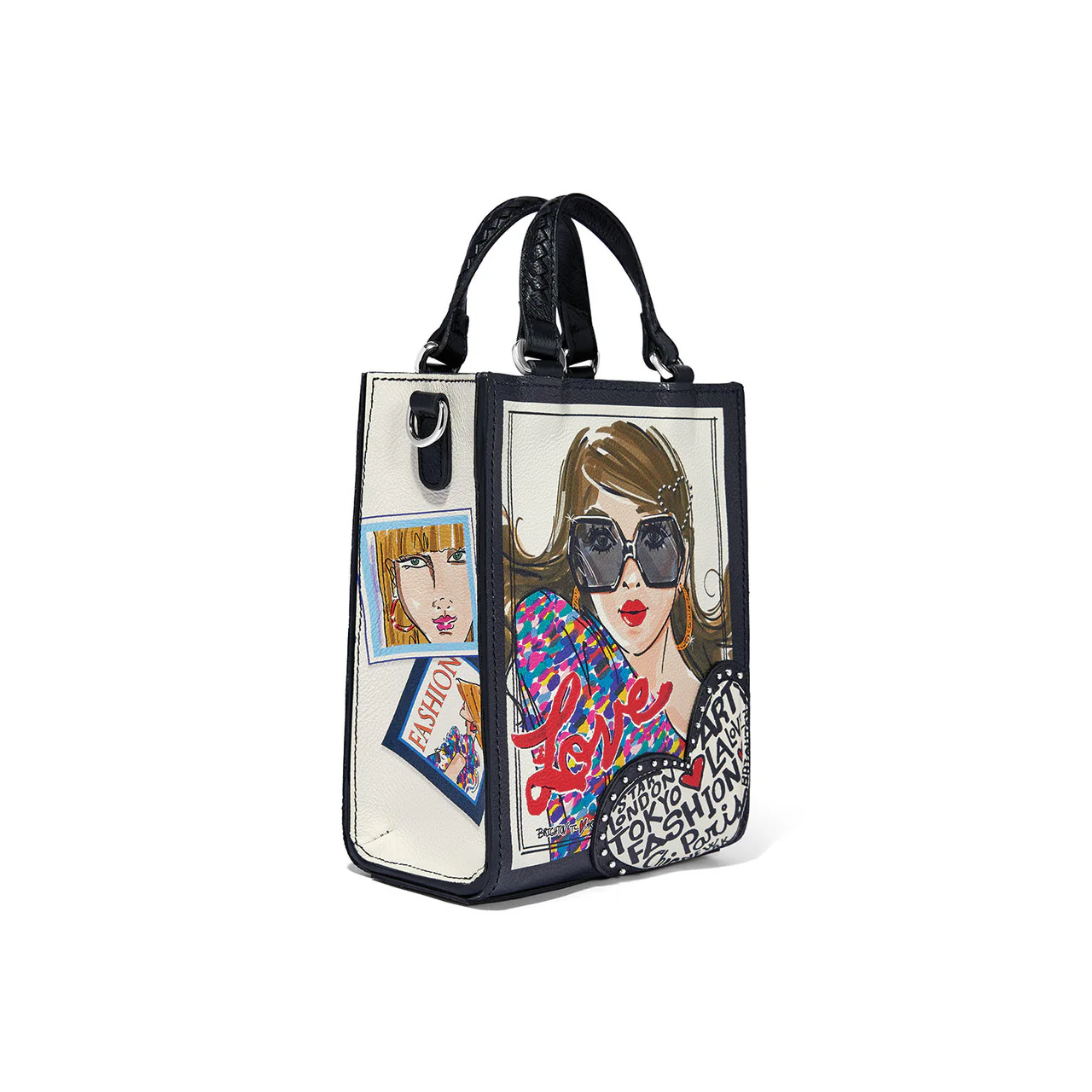 Brighton Fashionista Cover Girl Love Convertible Mini Tote (BLK/MULTI) - Image 4