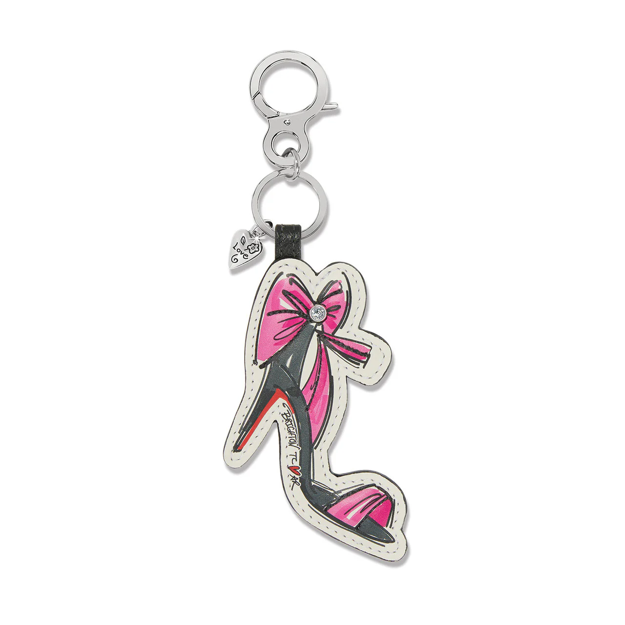 Brighton Fashionista Covergirl Leather Shoe Key/Purse Fob