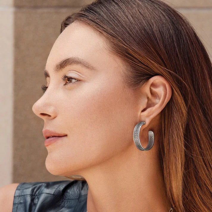 Brighton Ferrara Siena Large Hoop Silver Earrings - Image 2