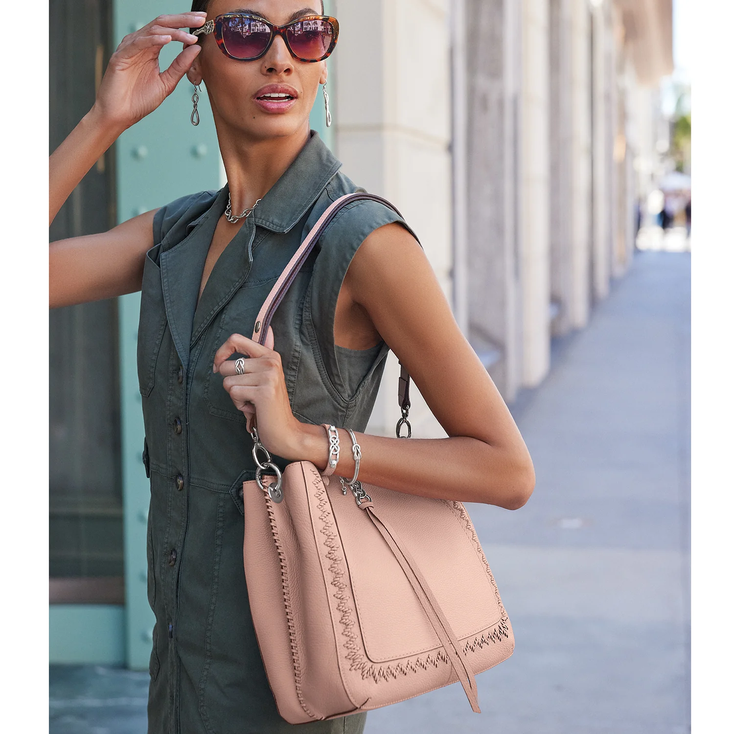 Brighton Georgia Convertible Hobo Bag (Pink Sand) - Image 2