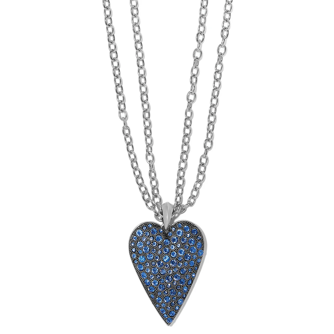 Brighton Glisten Blue Heart Convertible Necklace (SLV)