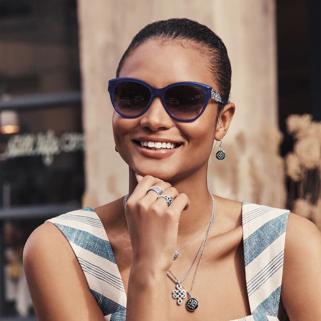 Brighton Interlok Braid Blue Sunglasses - Image 2