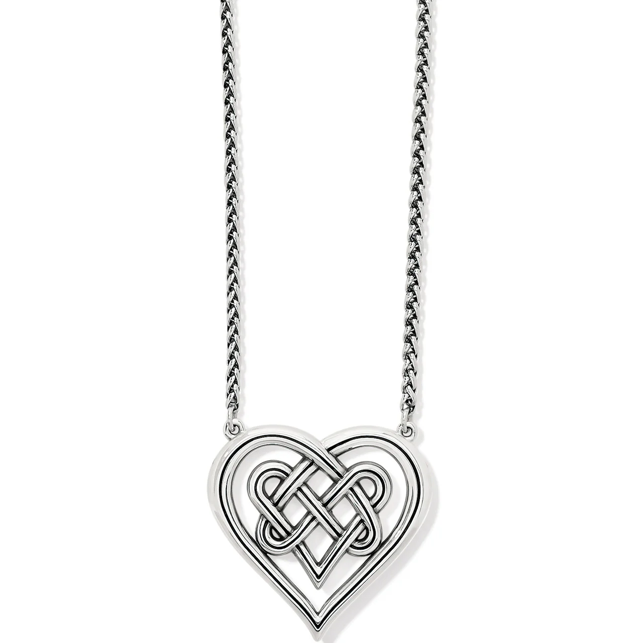 Brighton Interlok Crossing Hearts Necklace (SLV)