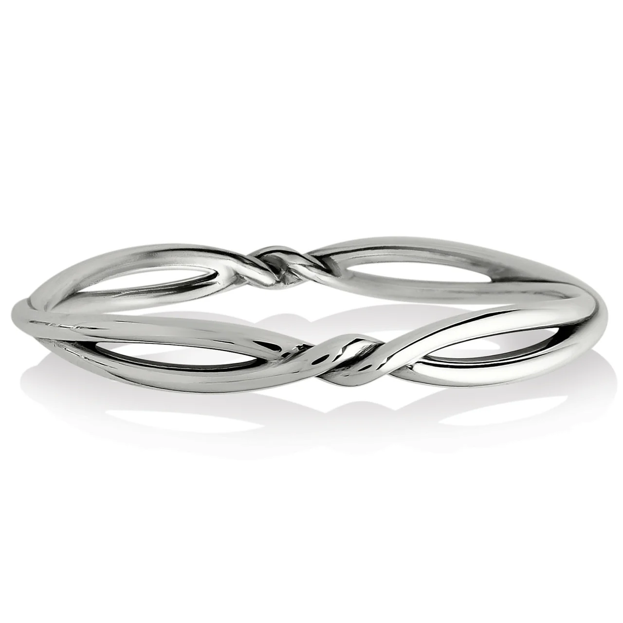 Brighton Interlok Twist Bangle Silver Bracelet