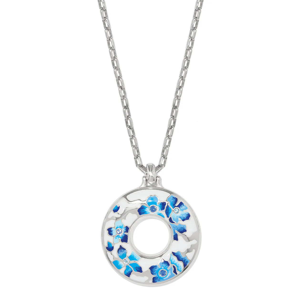 Brighton Kyoto in Bloom Indigo Ring Necklace (SLV/BLU)
