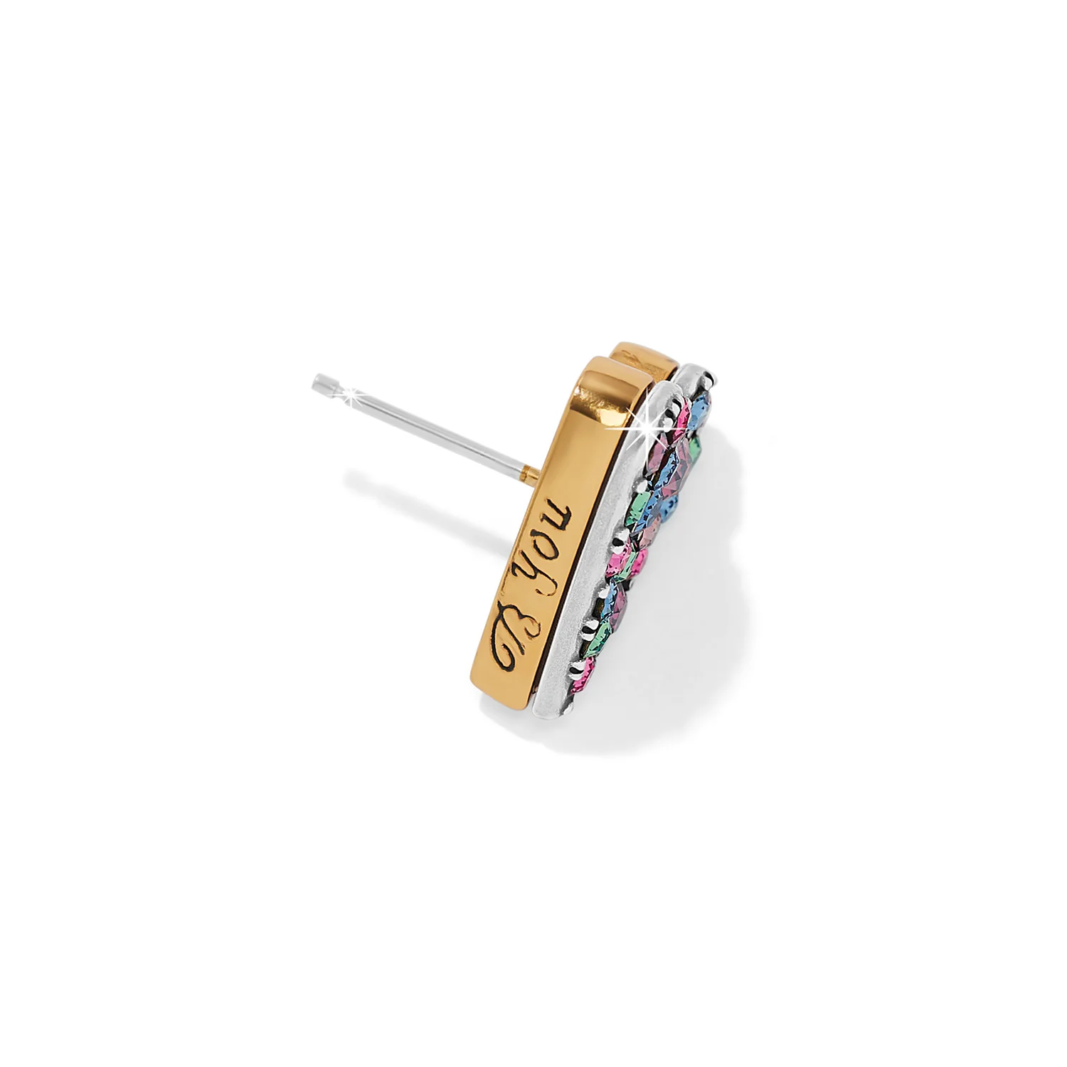 Brighton Two Tone Love Message "Be You" Heart Post Earrings - Image 2
