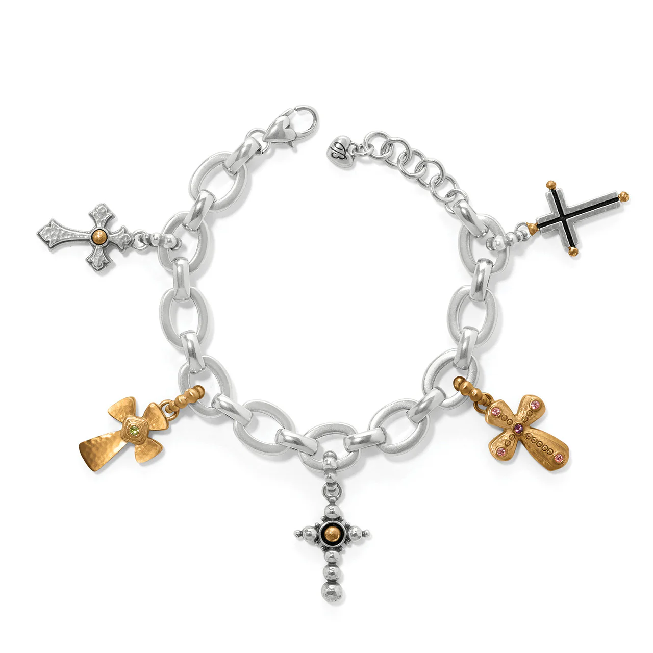 Brighton Majestic Cross Two-Tone Charm Bracelet