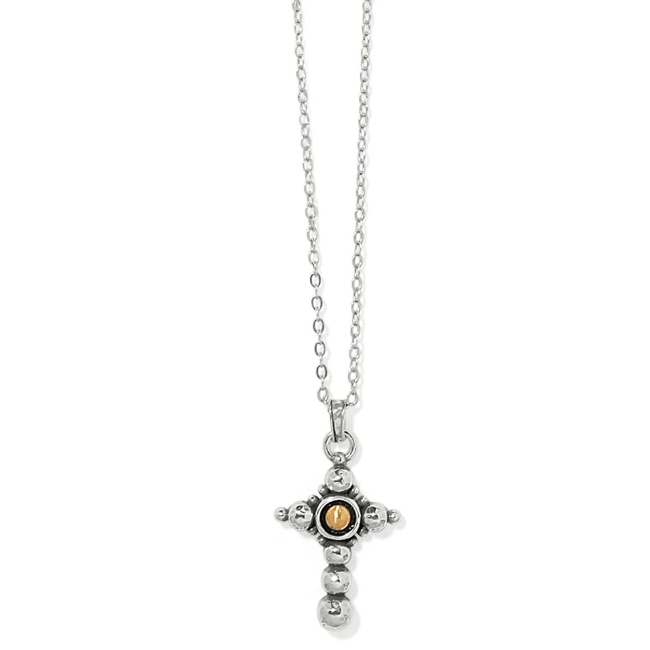 Brighton Majestic Nobel Cross Reversible Necklace (SLV/GLD/BLK)