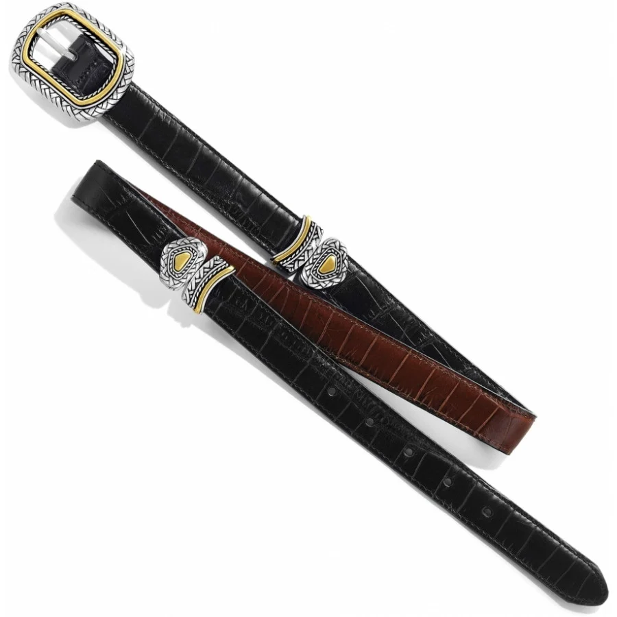Brighton Marcus Reversible Two Tone Belt (BLK/PNUT) - Image 3