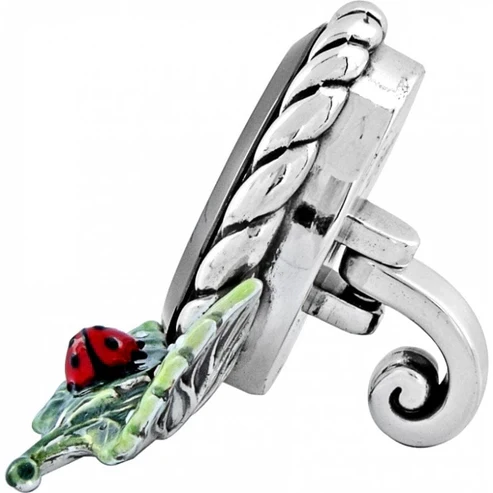 Brighton Marvels Silver Enamel Lady Bug Table Clock - Image 2